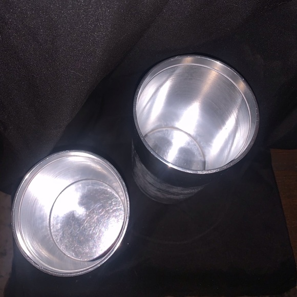 Vesta Hollowware Wedgewood Vera Wang Stacking Metal Cylinders set of 2 - Picture 3 of 6